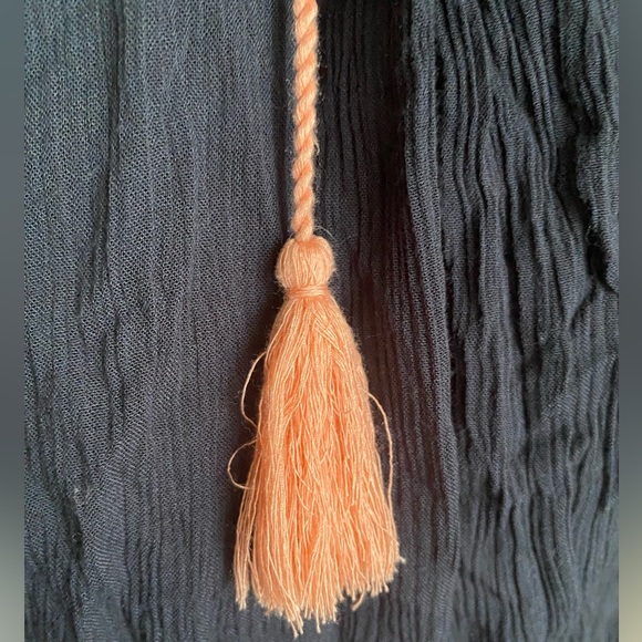 Free People Women’s Wind Willow Embroidered Bohemian Mini Dress Black  - Size L - Picture 12 of 16